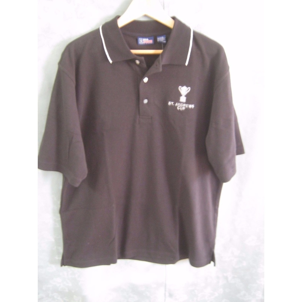 PGA Tour Dry Golf Polo Size Large NWT ST. Andrews Cup ~ Black